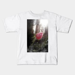 rose in the snow, Rainier Oregon Kids T-Shirt
